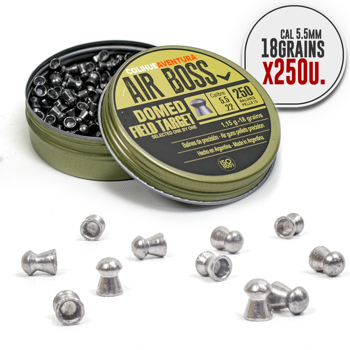 Balines Apolo Airboss Domed Field Target // 5,5mm 18gr Colihue Aventura