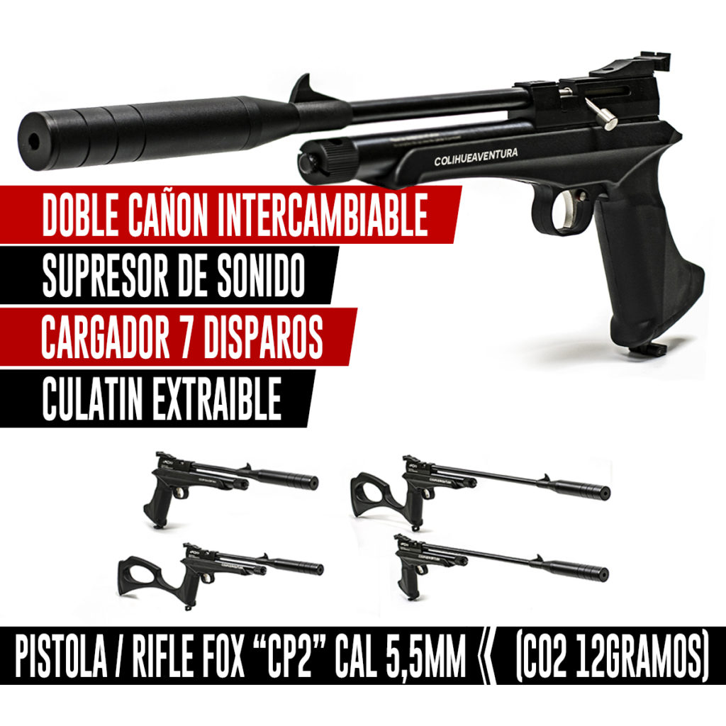 Pistola Co2 "FOX CP2" // cal 5,5mm (para tubos de 12gramos)