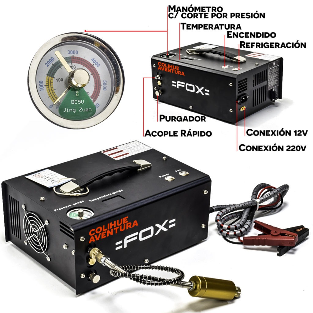 Compresor PCP Fox 300bar // 12-220 volt // Nuevo Modelo 2021