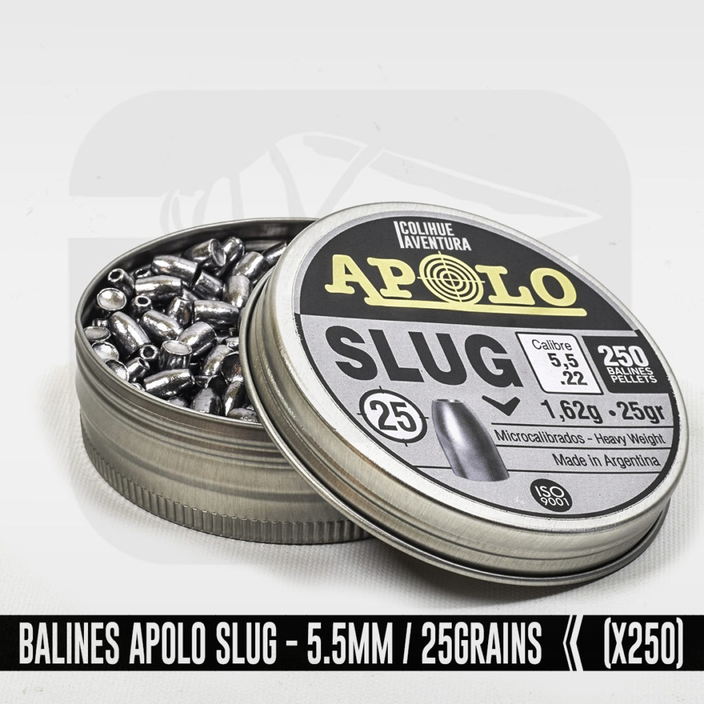 Balines Apolo Slug Cal 5 5mm 25gr Lata X250 Colihue Aventura balines-apolo-slug-cal-5-5mm-25gr-lata-x250-colihue-aventura