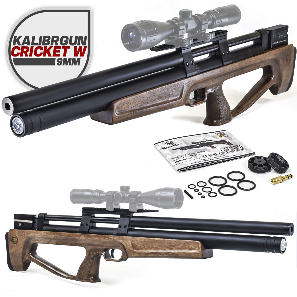 Clásico capítulo Profeta Rifle PCP KalibrGun “Cricket W” cal 9mm - Colihue Aventura