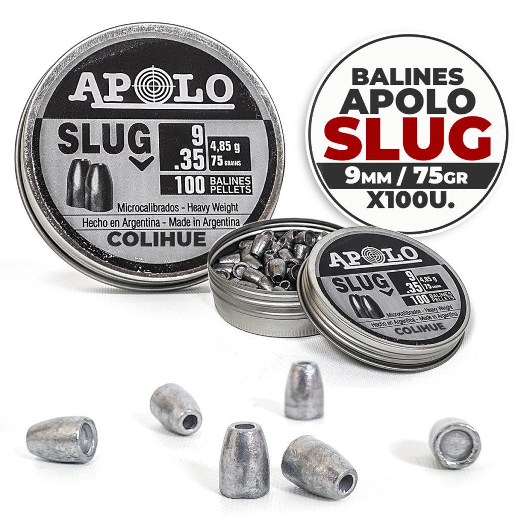 Balines Apolo Slug cal 9mm - 75 grains - x100u.