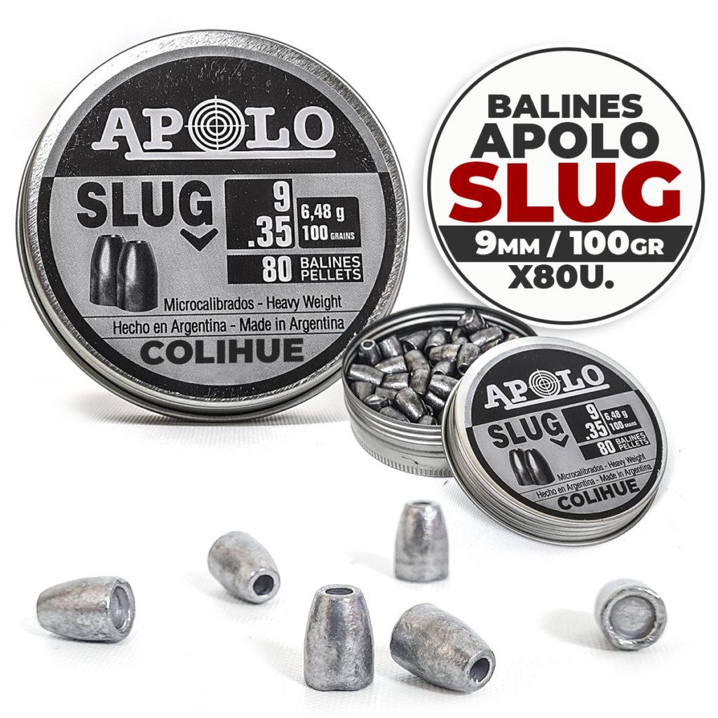 Balines Apolo Slug cal 9mm - 100 grains - x80u.