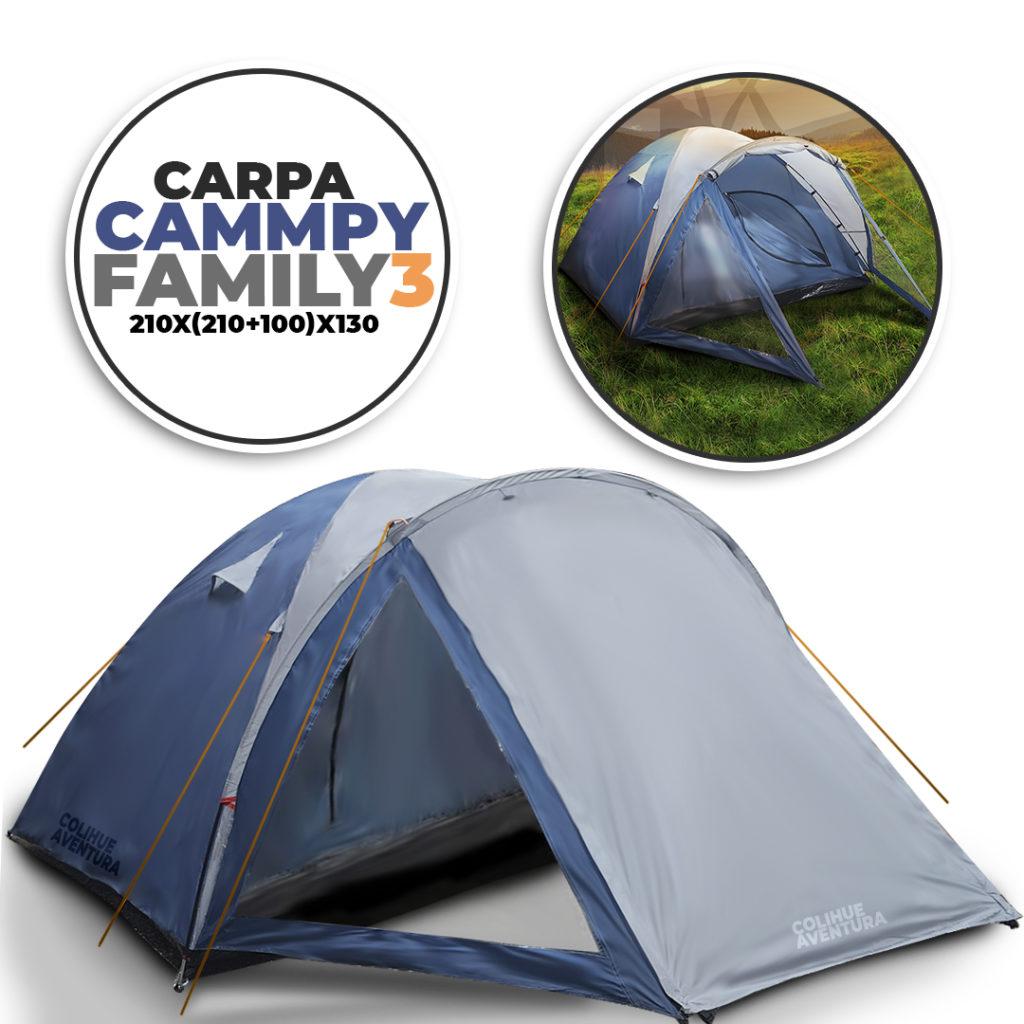 Carpa Cammpy Family - 3 Personas - Impermeable
